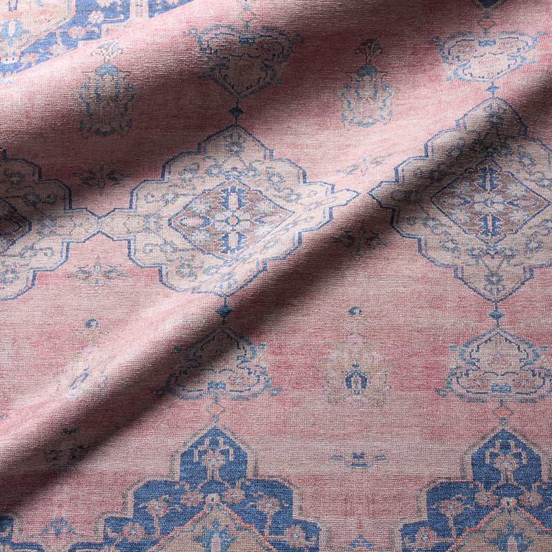 Asuncin Oriental Pink/Blue Area Rug (9'X12'), Rectangle 9' x 12'