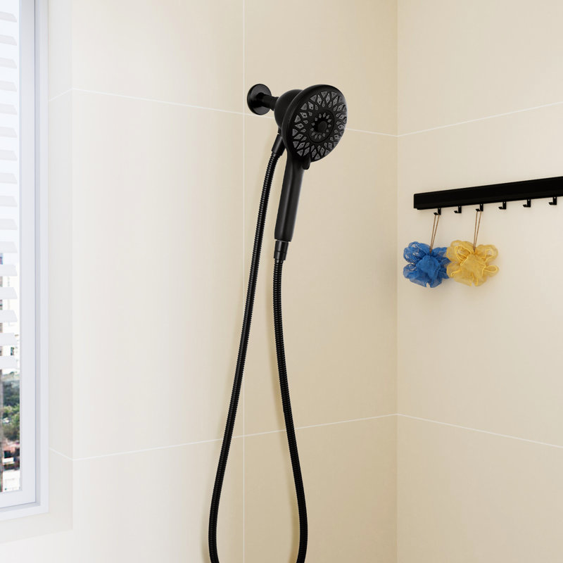 6 Spray Mode High Handheld Shower, Matte Black Design, 60 - Inch Hose, Magnetic Docking Technology For Quick Setup In Bathroom Shower Head, Options, Handheld, Metal Round Shape Even Water Distribution