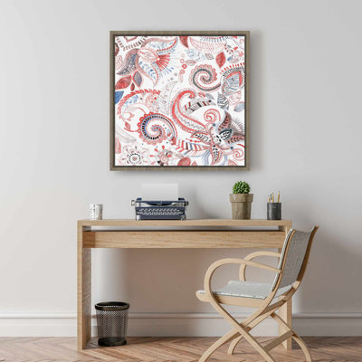 Toile encadrée à motif cachemire | Art décoratif pour la maison