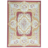 Hand-Knotted High-Quality Red and Gold Area Rug