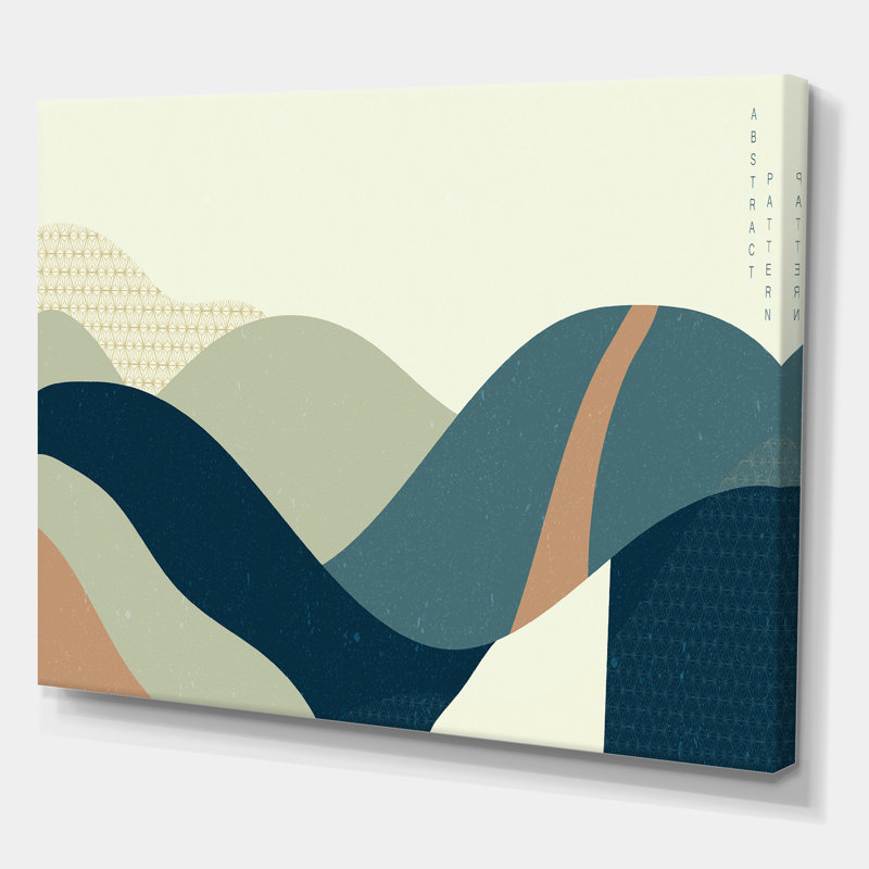 «Abstract Geometric Landscape With Hills», reproduction sur toile tendue, H 12 po x l 20 po x p 1 po
