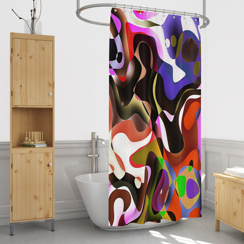 Rideau de douche + crochets, 83 po x 70 po