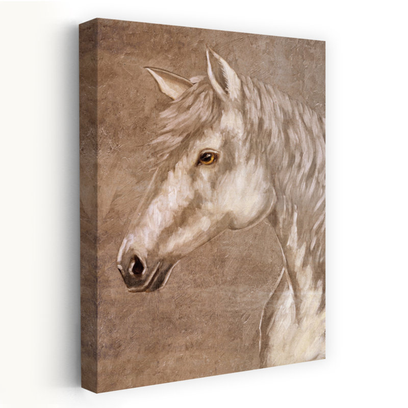 Perle - art contemporain d'étalon blanc, H 24 po x l 16 po
