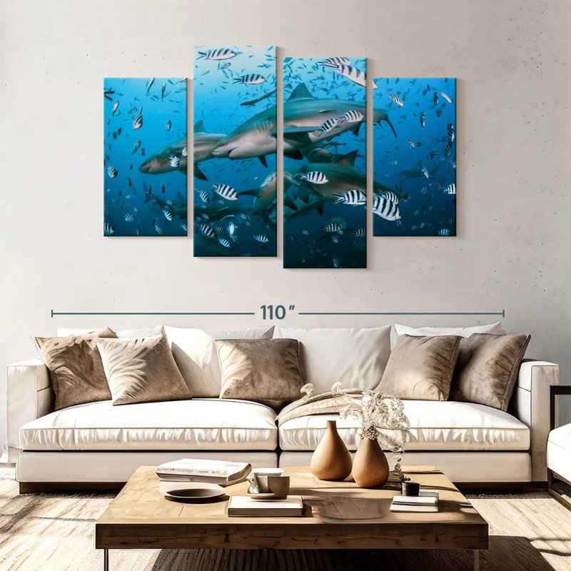 Aletra Beqa Lagoon Sharks, 54" H x 84" W
