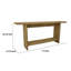 Console, long plateau rectangulaire, 1 tablette, bois brun clair de 71 pouces