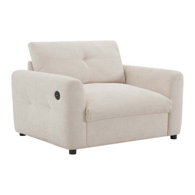 42*33" Single Sofa, Armchair with Wide Seat, Dual-port Charger, Pull-line & Tufted Design, High-density Foam, Suitable for Living Room & Apartment, Ch by Latitude Run