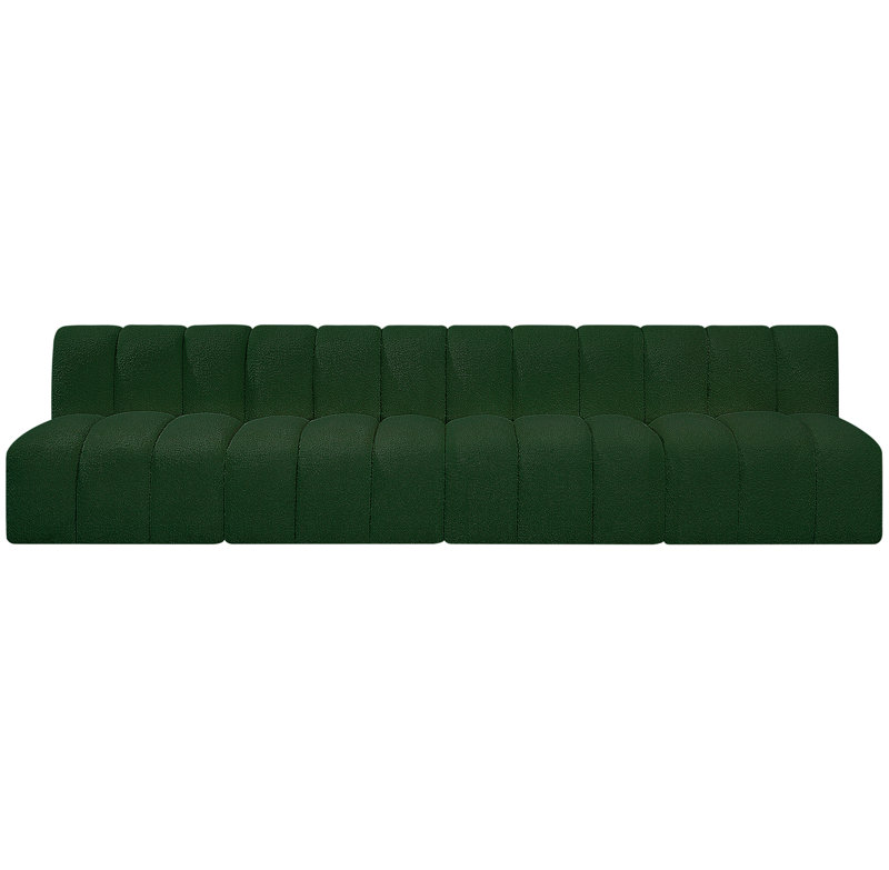 Kirchoffer Upholstered Sectional Reversible, Green Boucle Fabric