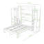 Lit escamotable en bois avec deux garde-robes et tablettes de rangement-665028847