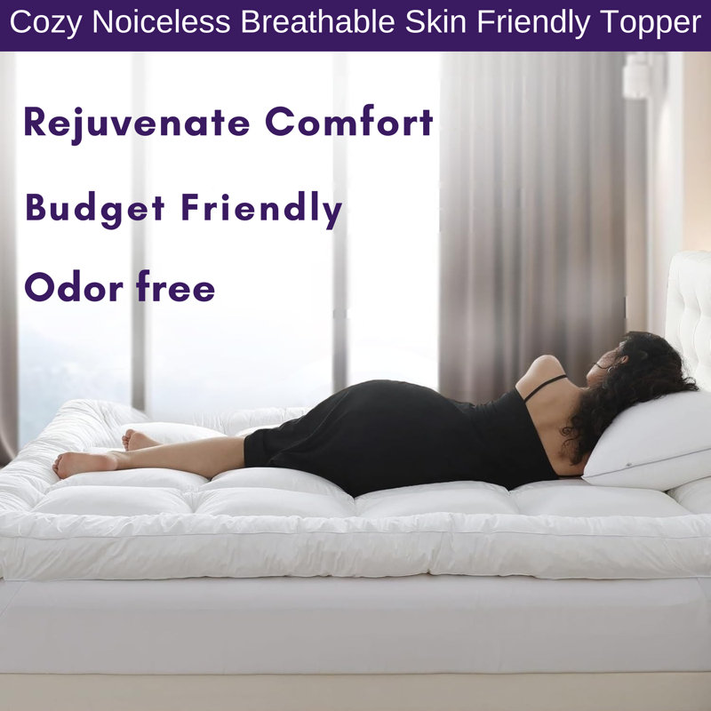 Cornette White Noise 10cm Microfiber Mattress Topper Box Stitch, Double (4'6)