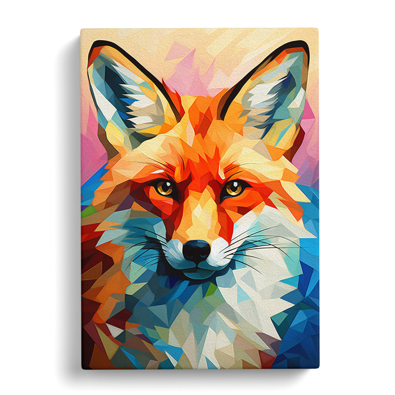 Fox Cubism - No Frame Print, 76cm H x 50cm W x 3cm D