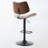 Mid Century Modern Adjustable Counter Height Black Leather Upholstered Bar Stools-21938039-21938034
