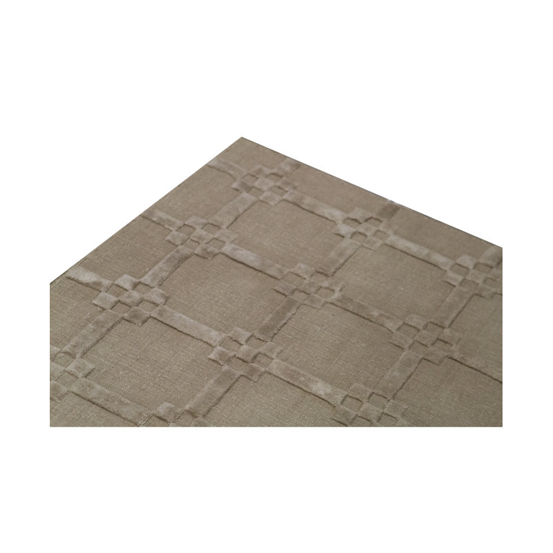 Cotton Geometric Area Rug in Beige