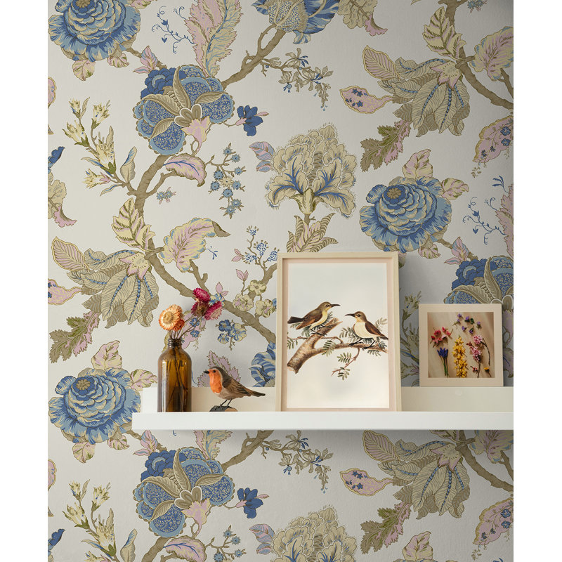 Corbijn Peel & Stick Floral Roll, Parchment