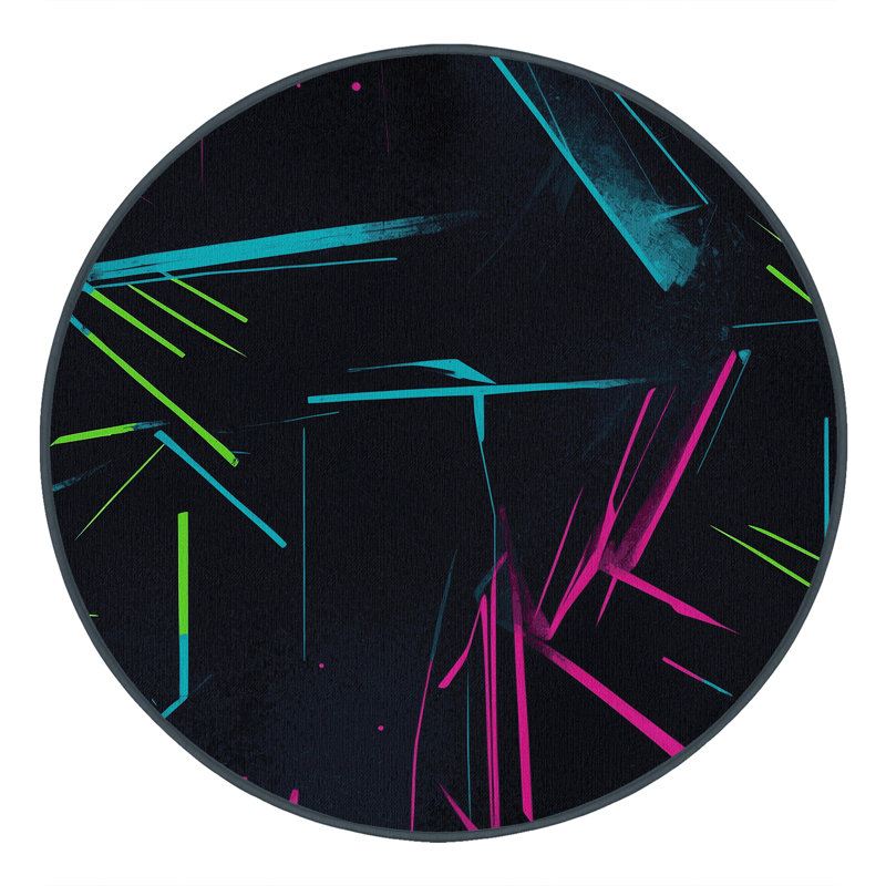 Fluorescent Threads Rug, Round 5'