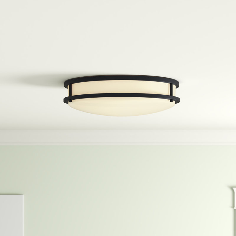 Plafonnier encastré 1 lumière Arjit, Noir mat, H 3,82 po x l 12 po x P 12 po
