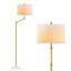 Lampe sur pied de 64 po de hauteur, lampe sur pied rotative avec abat-jour en tissu blanc, éclairage à intensité variable, interrupteur à glissière et base en marbre pour le salon, le bureau et la chambre à coucher