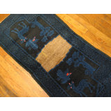 Allover Blue Chinese Wool Antique Hand Knotted Pile 1930s Rug