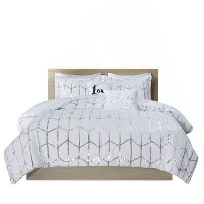 Full/Queen Metallic Printed Comforter Set