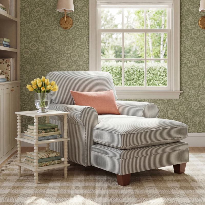 Upholstered Chaise Lounge, Adrift, Espresso