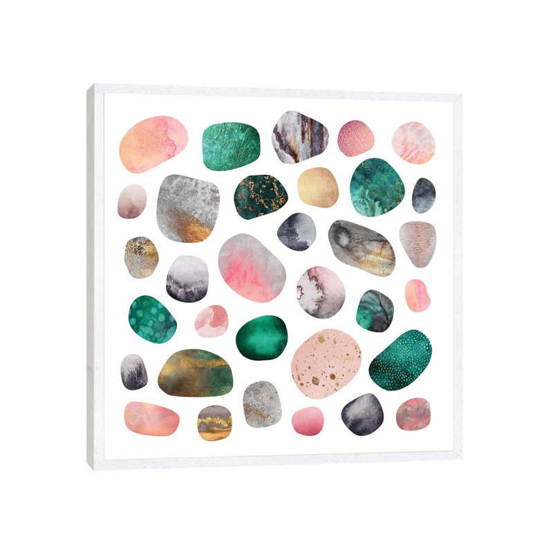 Pretty Pebbles by Elisabeth Fredriksson - Print on Canvas, White Floater Framed, 93.98 cm H x 93.98 cm W x 3.175 cm D