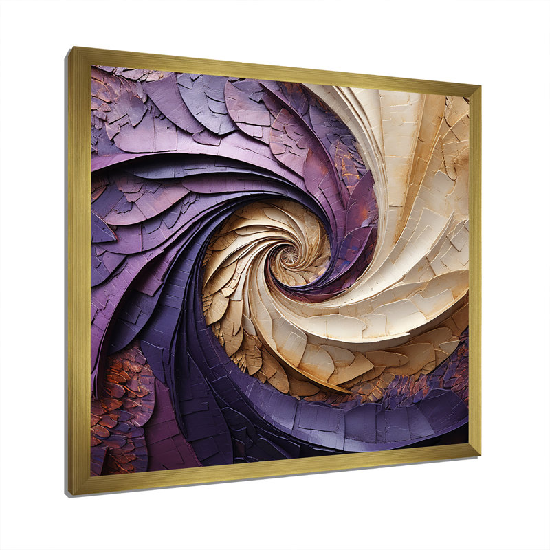Eastampton - Abstract Spirals Wall Art Living Room_106130, Impression dorée sur toile encadrée, H 24 po x l 24 po x P 1 po