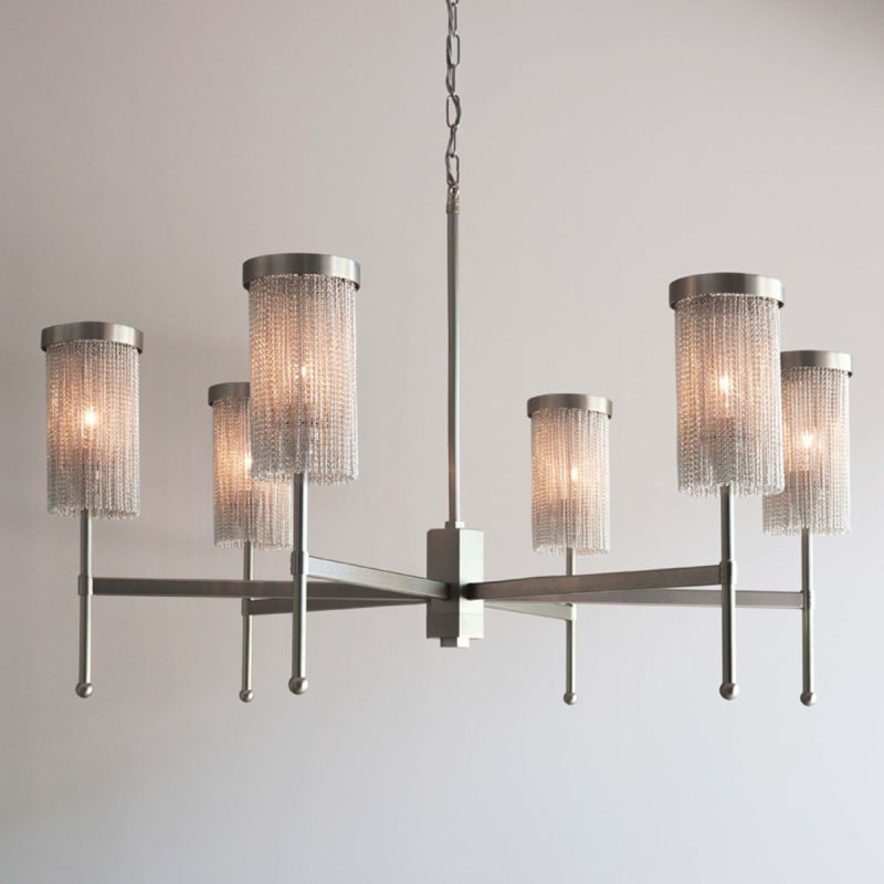 Lustre léger en acier inoxydable, Bronze brossé, Bronze brossé, 48” Length x 48” Width x 20” Height