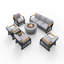 Ensemble de conversation en osier / rotin pour 7 personnes avec coussins Patrice-349853296