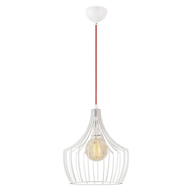 Luminaire suspendu géométrique 1 lumière Gallego, Blanc