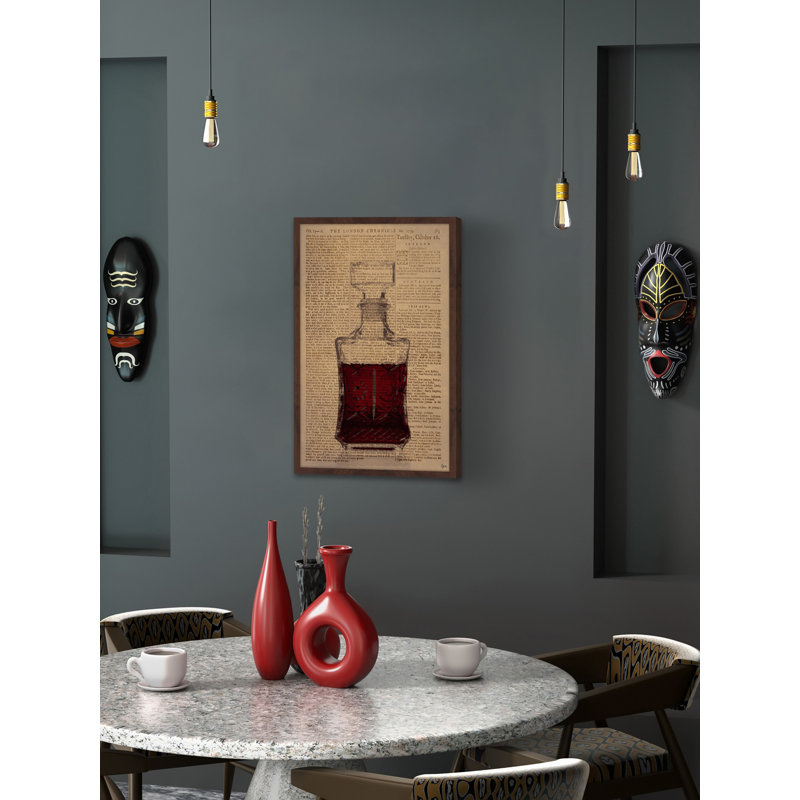 «Red Spirit» par Eyre Tarney - Reproduction d'art graphique sur papier encadré, H 30 po x l 20 po x P 1,5 po