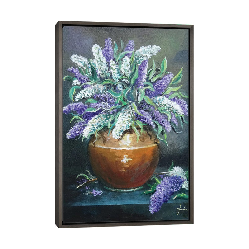 Lilas - reproduction d'art murale - toile encadrée, 40" x 26", Framed Canvas, Grey
