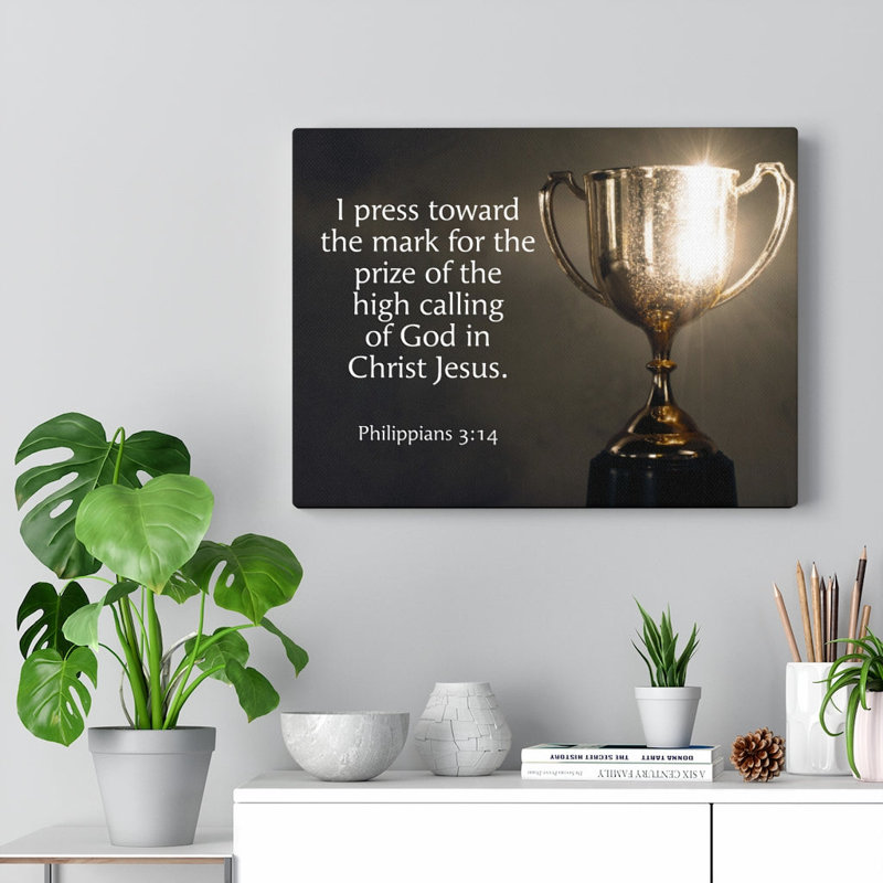 High Calling Philippians 3,14, décoration murale Christian, H 18 po x l 24 po x P 1,25 po