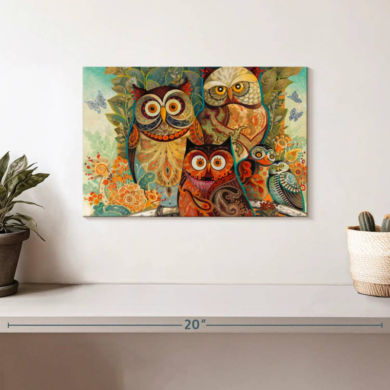 Brampt Forest Owls, 8" H x 12" W
