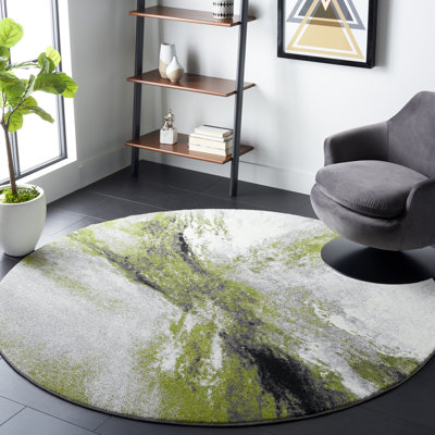 Rizer Abstract Gray/Green Area Rug