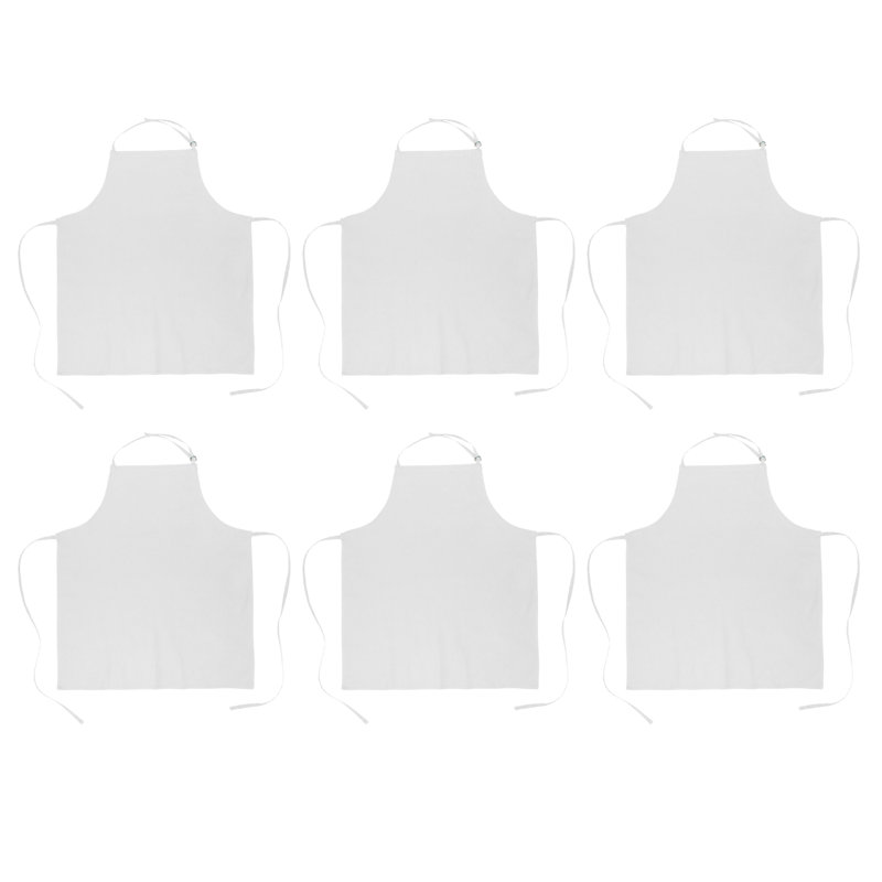 Solid Color Cotton Bib Apron, White