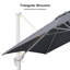 Grand parasol rectangulaire gris pâle en porte-à-faux rectangulaire avec base blanche 10 pi x 13 pi Rondal-1178927940