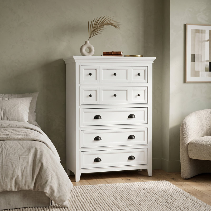 Genesha 5-Drawer Chest, White