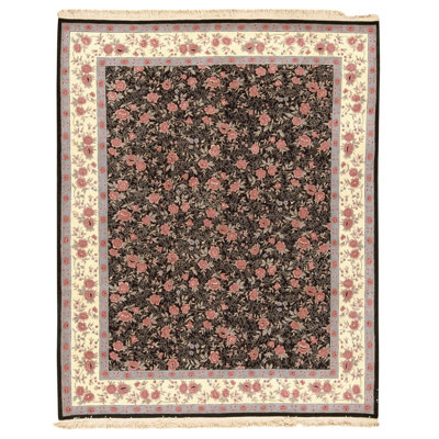 Tapis rectangulaire en laine noué à la main