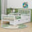 Twin Size Wood Platform Bed with Guardrails On Both Sides And Two Drawers-101489728