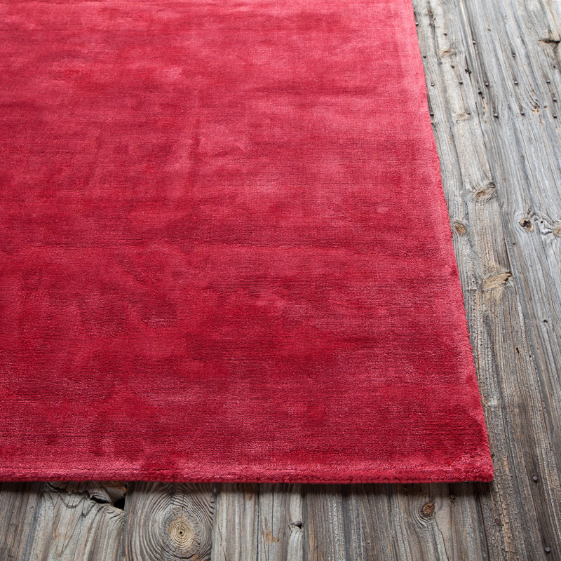 Gloria Wool Area Rug in Red, Rectangle 4' x 6'