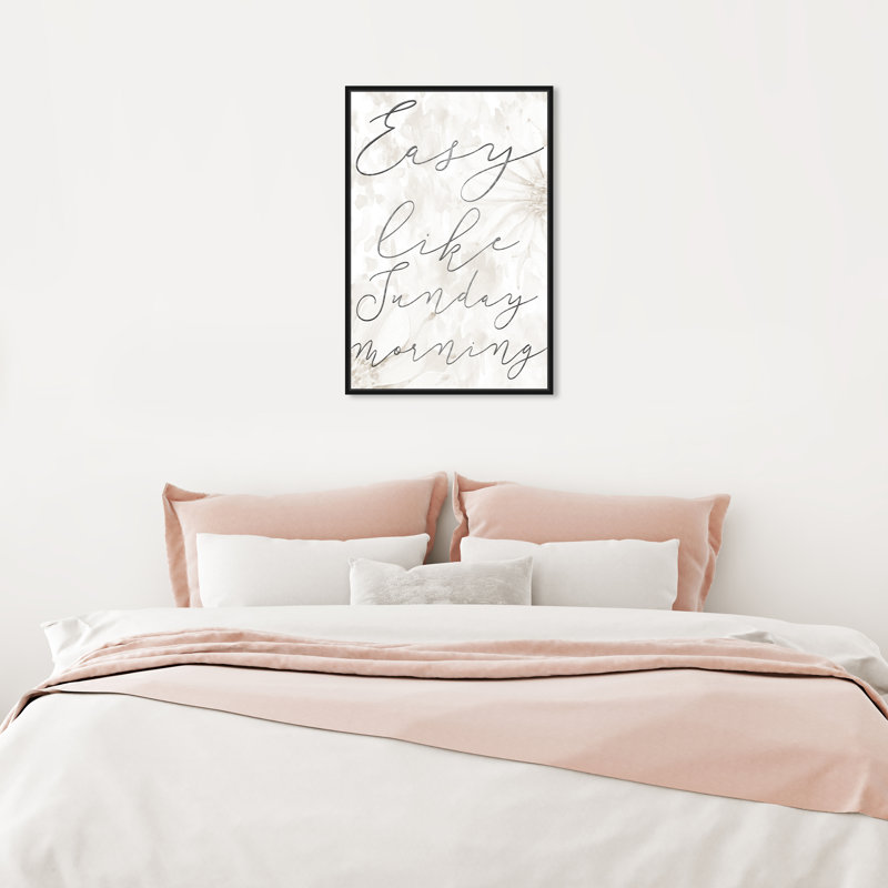 " Easy Like Floral Light Family ", Black Framed Canvas, 24" H x 16" W x 1.5" D