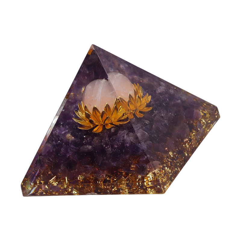 Cristal pierre concassée pyramide goutte à goutte résine décorative pour ornements de voiture 21, Purple/Gold