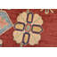 Tapis rouge / beige en laine noué à la main de conception unique 11 pi 8 po x 16 pi 2 po