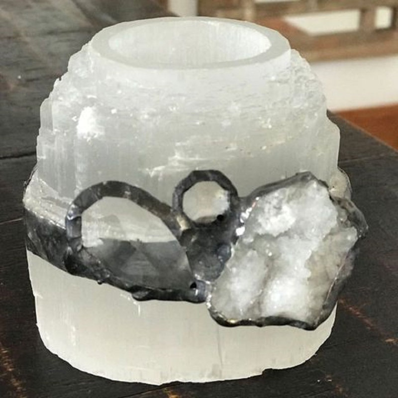Selenite Tealight Candle Holder