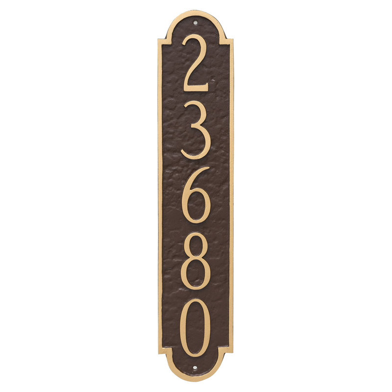 Rockford Column Address Sign Plaque, Antique Copper / Copper, Yes