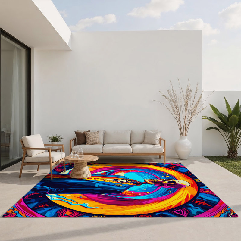 Tapis intérieur et extérieur Cosmic Twist, Rectangle 1 pi 6 po x 2 pi 6 po