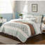 Édredon de literie pour très grand lit 9 pièces - Le décor de chambre à coucher apaisant avec bride et coussins décoratifs contient un édredon, 2 taies décoratives, 3 coussins décoratifs en coton avec dentelle Euro-120478330-120478336