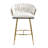26'' Counter Height Bar Stools Velvet Kitchen Island Counter Bar Stool With Hand- Wave Back,Golden Chromed Base & Footrest-1156031441