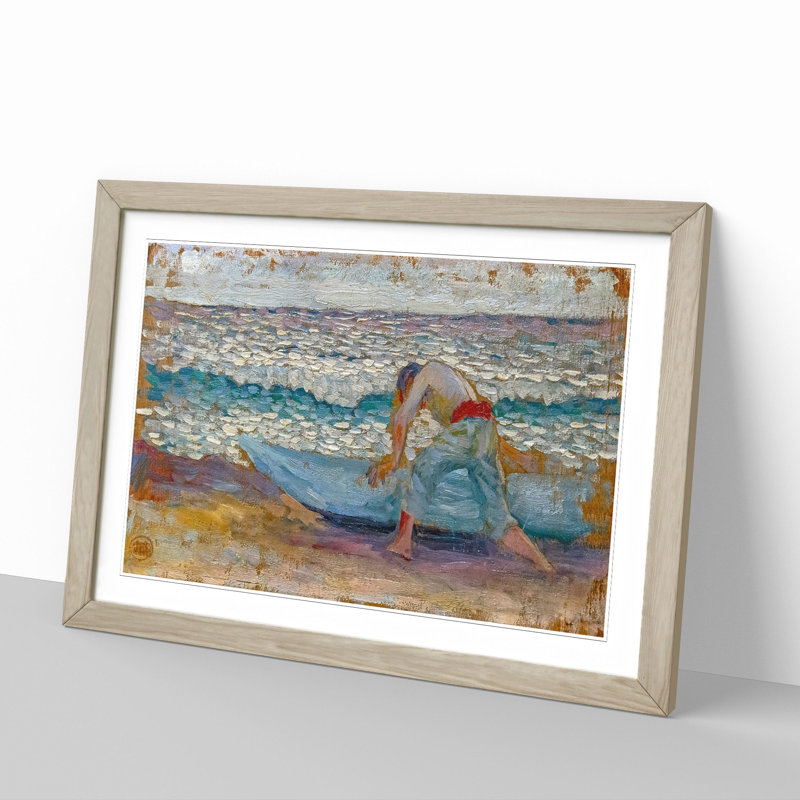 Man with a Boat by Henri-Edmond Cross - Picture Frame Painting, Oak Framed, 48cm H x 65cm W x 2cm D