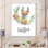 Adorable personnage de dessin animé de lama - Art mural pour enfants, art sur toile