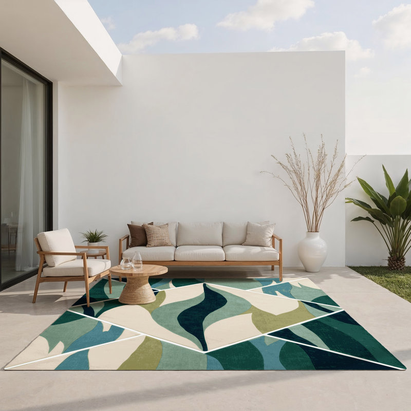 Tapis intérieur et extérieur Celestial Serenade, Rectangle 1 pi 6 po x 2 pi 6 po